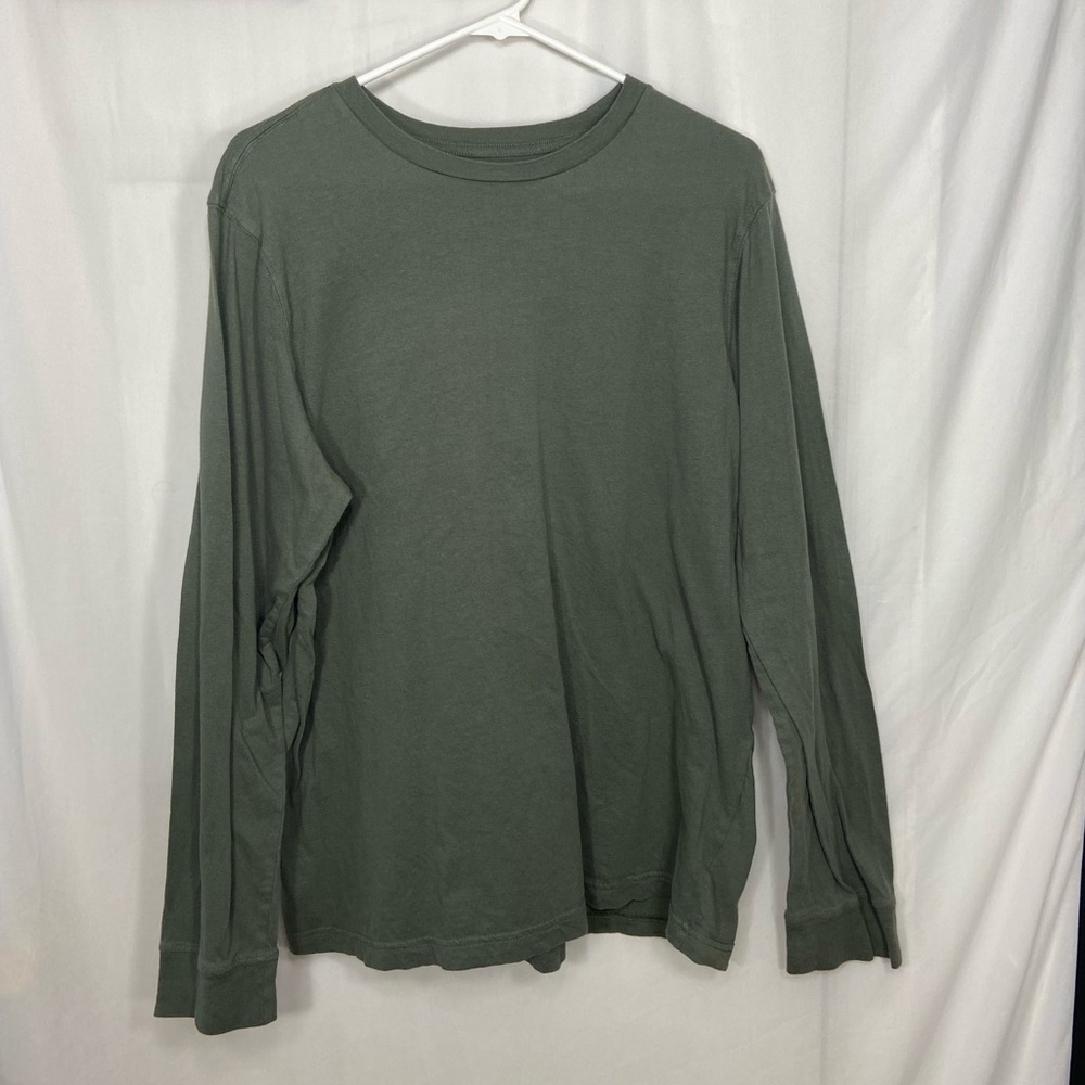 George men’s dark green long sleeve Crewcut 100% cotton soft shirt tshirt large
